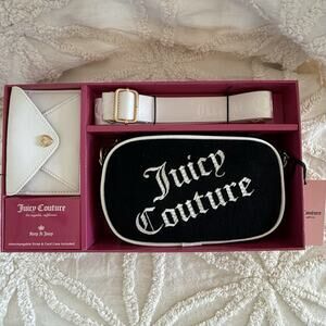 JUICY COUTURE 3 PC. Slim Camera Bag W/ Interchangeable Strap & Card Case! - NEW!